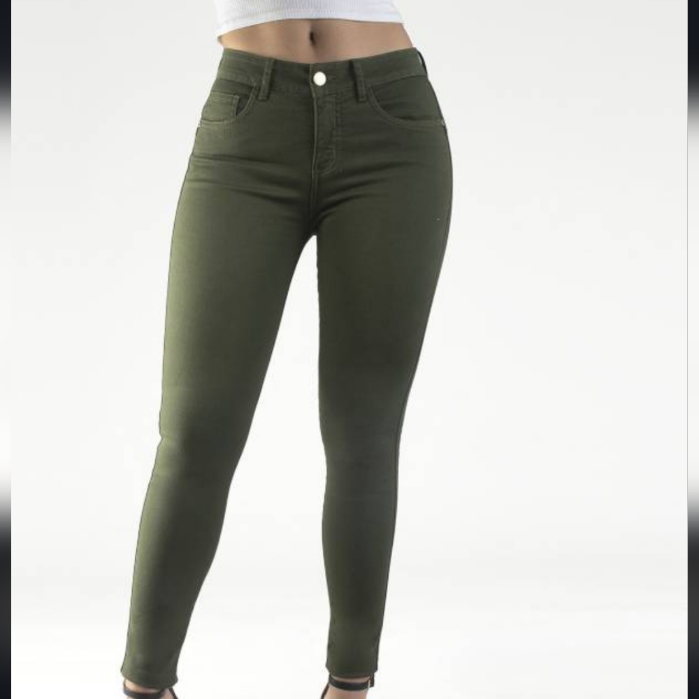 Green  skinny jeans